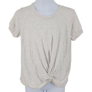 Girl's For All Seasons by Paper Crane Gray Sweater Short Sleeve Large Faux Knot